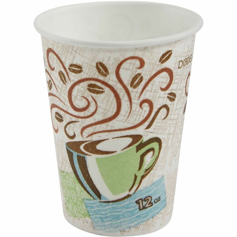 Dixie PerfecTouch 12 oz Insulated Paper Hot Coffee Cups by GP Pro - 12 fl oz - Cone - Coffee Haze - Paper - Hot Drink, Coffee - 25/Pack - 20 / Carton
