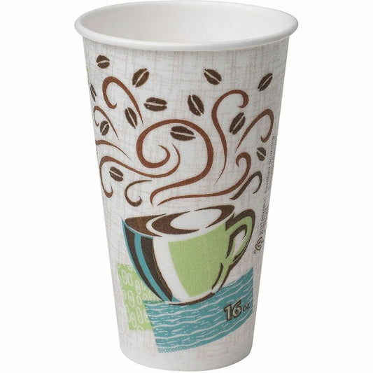 Dixie PerfecTouch 16 oz Insulated Paper Hot Coffee Cups by GP Pro - 16 fl oz - Coffee Haze - Paper - Hot Drink, Coffee - 25/Pack - 20 / Carton