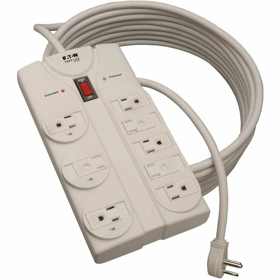 Tripp Lite series 8-Outlet Surge Suppressor - Light Gray - NEMA 5-15P - 8 x NEMA 5-15R - 1800 VA - 1440 J - 120 V AC Input - 120 V AC Output - 25 ft