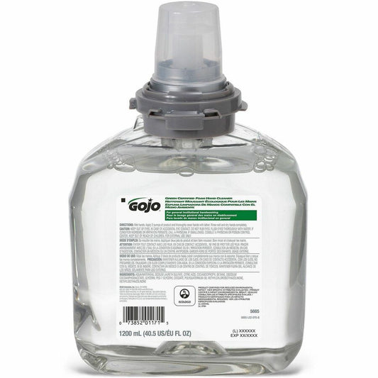 Gojo, TFX Dispenser Green Certified Foam Hand Cleaner - 1.27 quart - Hand - Green - Bio-based - 1 Each