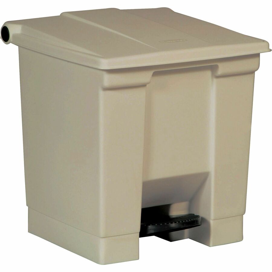 Rubbermaid Commercial Step-on Waste Container - 8 gal Capacity - 17.1" Height x 15.7" Width x 16.3" Depth - Plastic - Beige - 1 Each