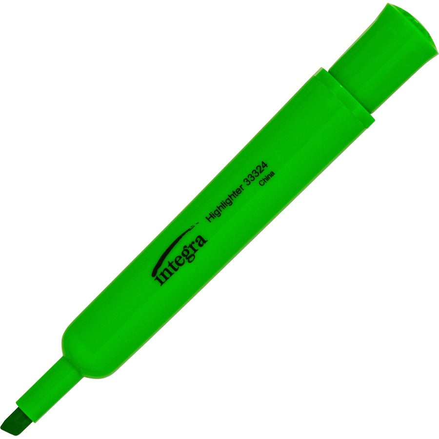 Integra Chisel Desk Liquid Highlighters - Green Ink - 12 / Dozen