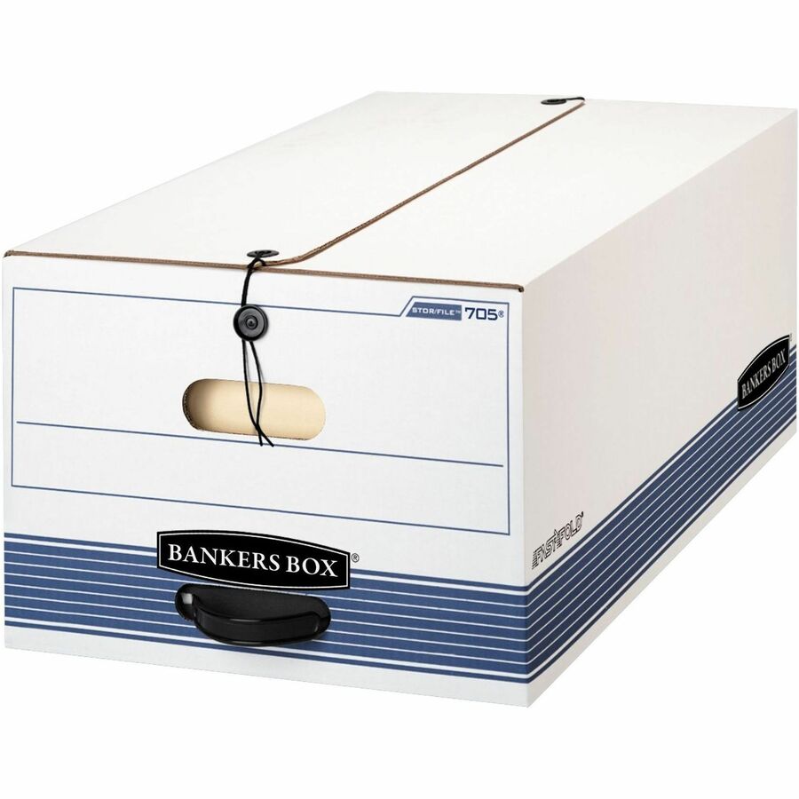 Bankers Box Stor/File String & Button Legal Storage Box - Internal Dimensions: 15" Width x 24" Depth x 10" Height - External Dimensions: 15.3" Width x 24.1" Depth x 10.8" Height - 550 lb - Media Size Supported: Legal - String/Button Tie Closure - Mediu...