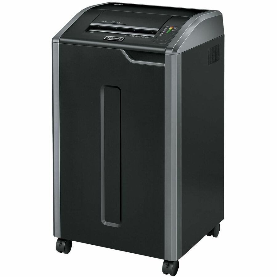 Fellowes Powershred 425Ci 100% Jam-Proof Cross-Cut Shredder - Continuous Shredder - Cross Cut - 30 Per Pass - for shredding Staples, Credit Card, CD, DVD, Paper Clip, Junk Mail, Paper - 0.156" x 1.125" Shred Size - P-4 - 20 ft/min - 12" Throat - 30 gal...