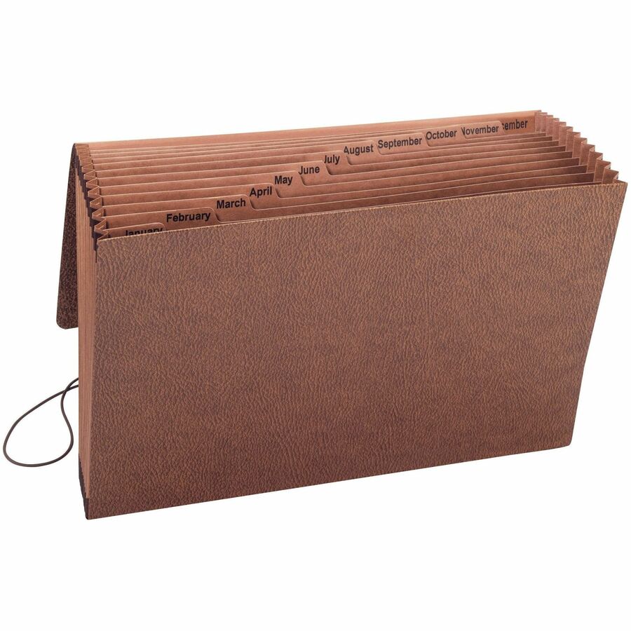 Smead TUFF 70390 Legal Expanding File - 8 1/2" x 14" - 12 Pocket - Redrope, Tyvek - Redrope - Flap, Elastic Closure, Reinforced Gusset - 30% Recycled - 1 Each