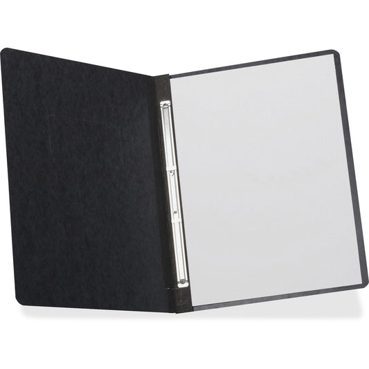 TOPS Letter Report Cover - 3" Folder Capacity - 8 1/2" x 10 63/64" - 2 x Prong Fastener - Black - Reinforced Hinge, Durable Hinge, Slip Resistant, Punched, Embossed, Label Holder - 65% Recycled - 1 Each