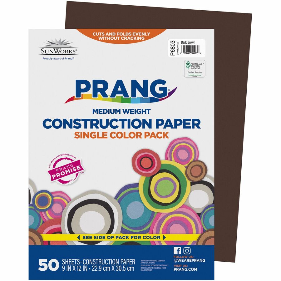 Prang Construction Paper - Art - 12" Width x 9" Length - Dark Brown - Groundwood - 1 Pack