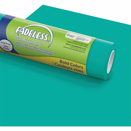 Fadeless Bulletin Board Art Paper - Bulletin Board - 48" Height x 50 ft Width x 1.50" Length - Teal - 1 Roll
