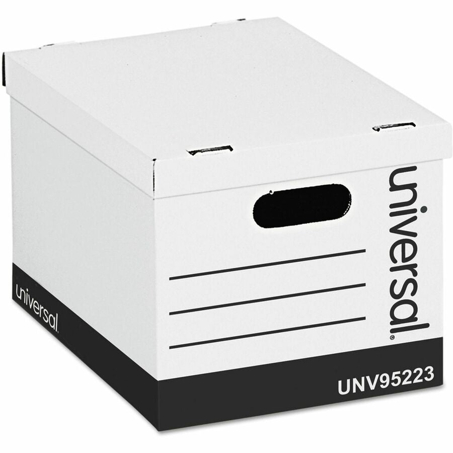 Universal Basic-Duty Easy Assembly Storage Files, Letter/Legal Files, White, 12/Carton - Internal Dimensions: 12" Width x 15" Depth x 10" Height - Media Size Supported: Letter, Legal - Lift-off Closure - Medium Duty - Stackable - Corrugated Fiberboard...