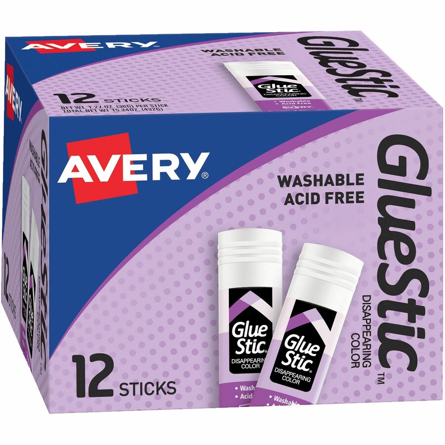 Avery&reg, Glue Stic Glue Stick - 1.27 oz - Purple - 1 Each
