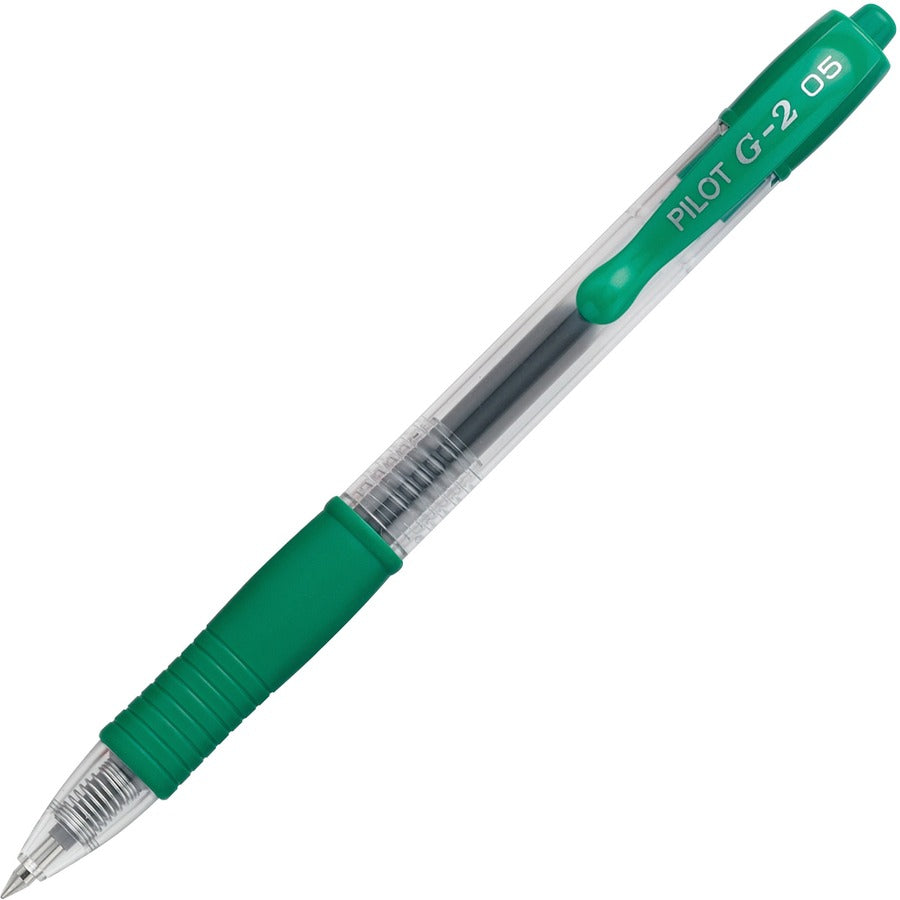 G2 Premium Gel Ink Retractable Pens - Refillable - Retractable - Green Ink - Gel-based - Clear Barrel - 12 / Dozen