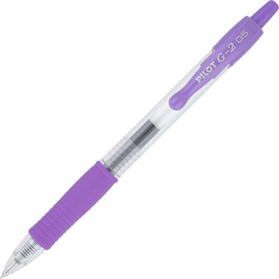 G2 Premium Gel Ink Retractable Pens - Refillable - Retractable - Purple Ink - Gel-based - Clear Barrel - 12 / Dozen