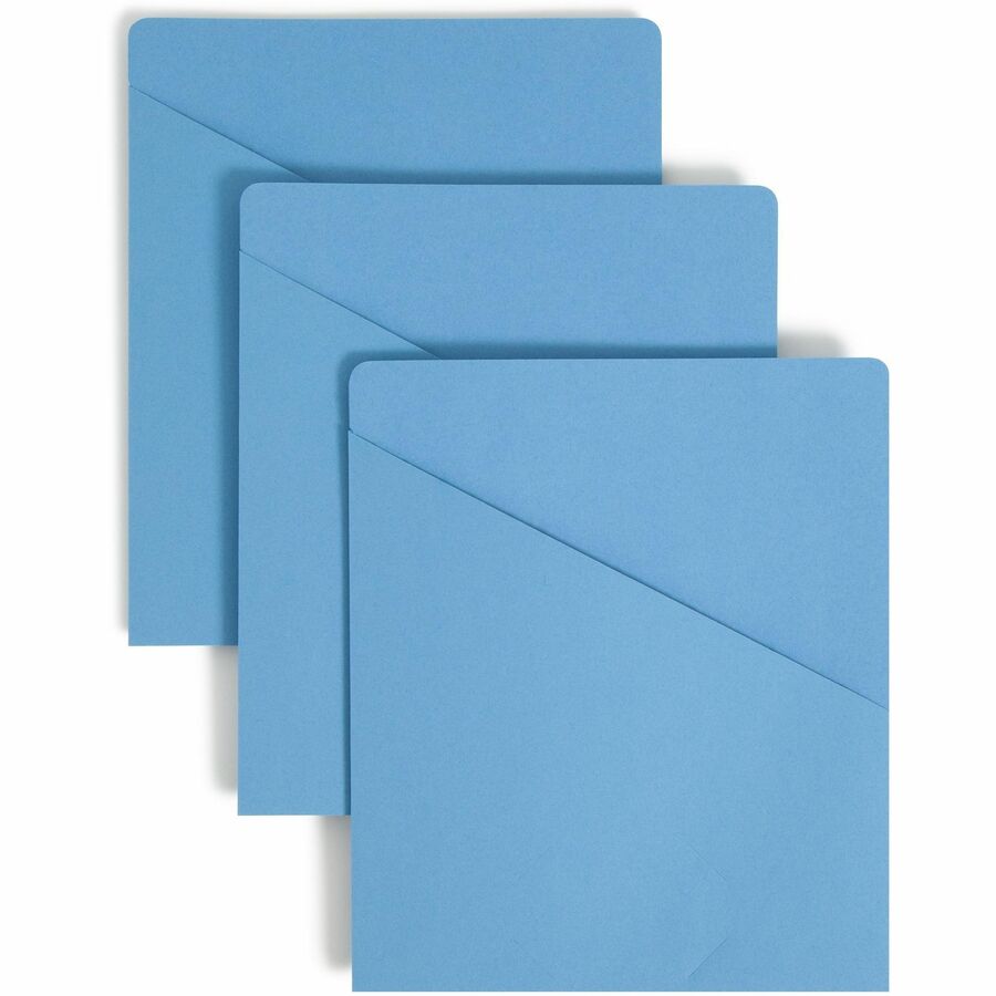 Smead Letter Recycled File Jacket - 8 1/2" x 11" - 11 pt. - Manila Paper - Blue - 10% Recycled - 25 / Pack