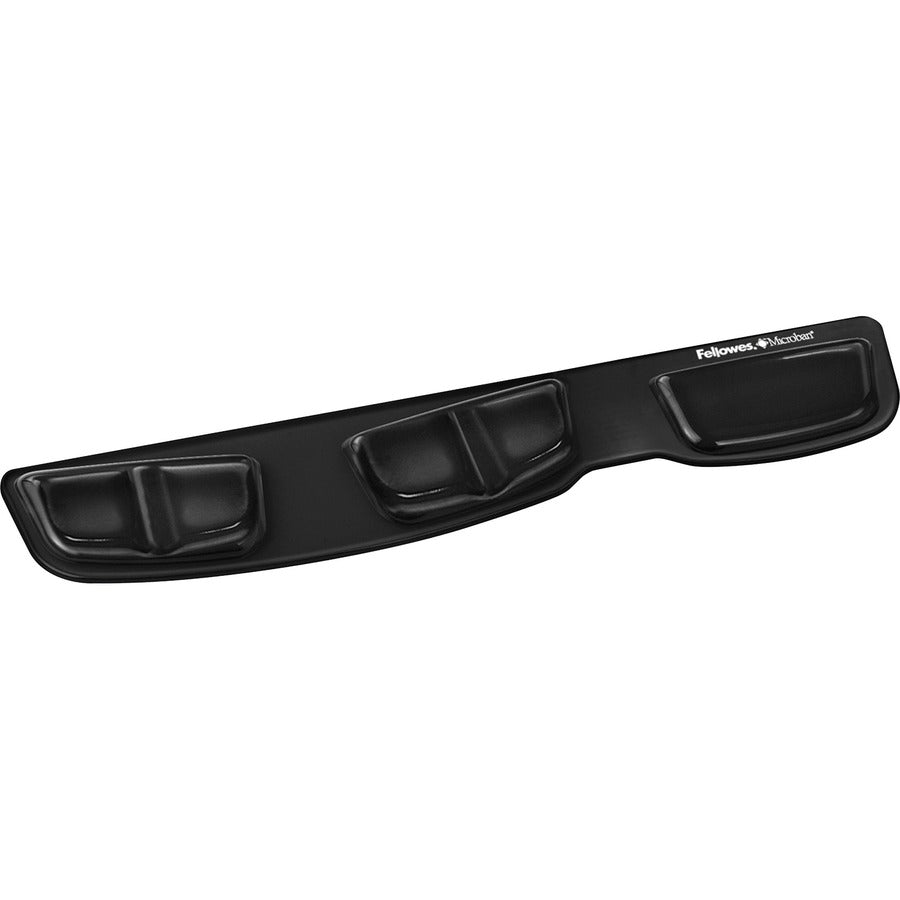 Fellowes Keyboard Palm Support with Microban&reg, Protection - 0.63" Height x 18.25" Width x 3.38" Depth - Black - Polyurethane - 1