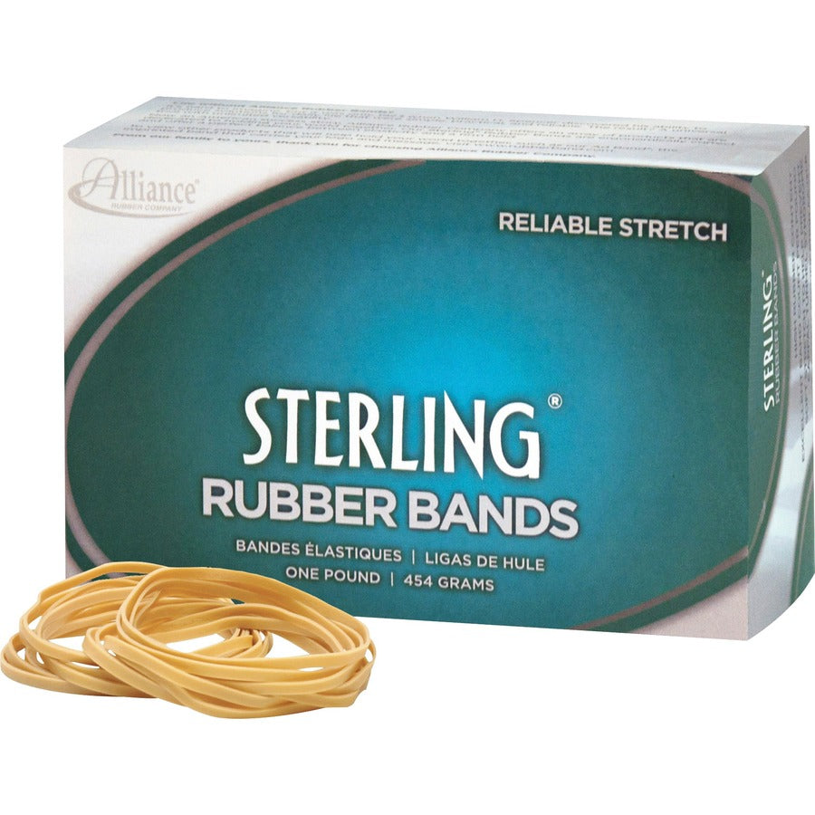 Alliance Rubber Sterling Rubber Bands - Size: #18 - 3" Length x 0.1" Width - Durable, Elastic - Natural Crepe - 1 Box