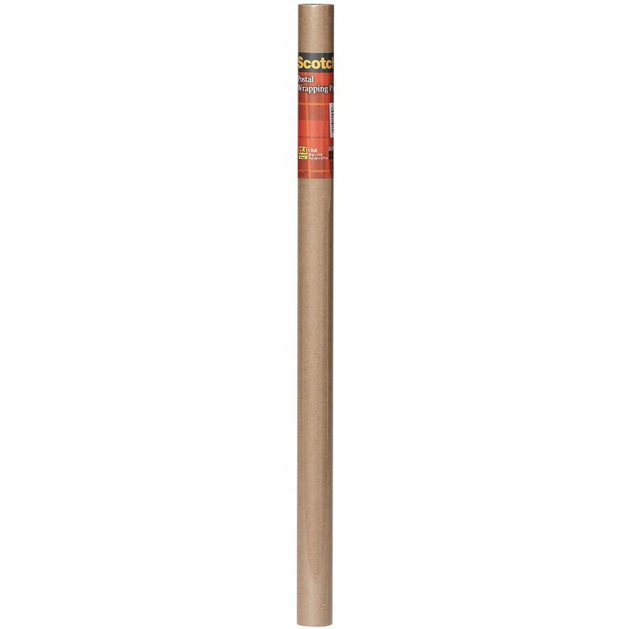 Scotch Postal Wrapping Paper - 30" Width x 15 ft Length - 60 lb Basis Weight - Kraft - Brown - 1 Roll