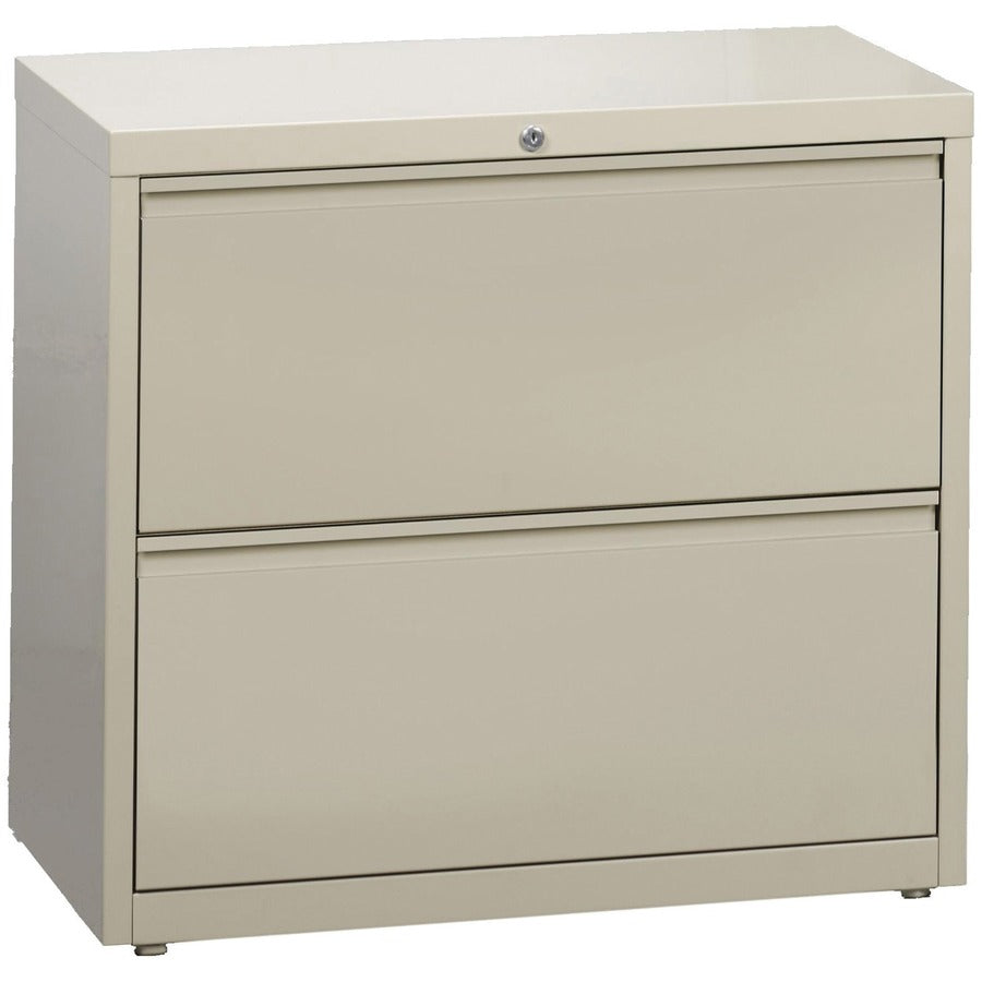 Lorell Fortress Series Lateral File - 36" Width x 18.6" Depth x 28.1" Height - 2 x Drawer(s) for File - Legal, Letter, A4 - Lateral - Rust Proof, Leveling Glide, Interlocking, Ball-bearing Suspension, Label Holder - Putty - Baked Enamel - Steel - Recycled