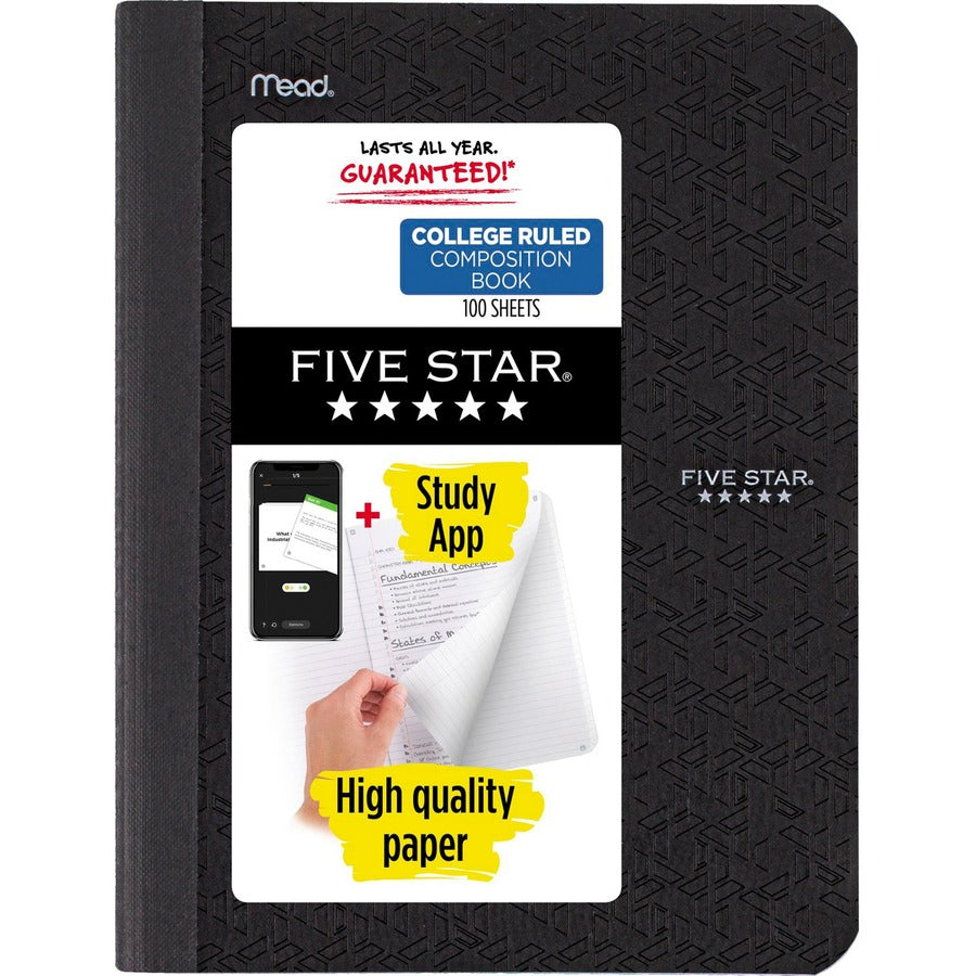 Mead College-ruled Composition Book - 100 Sheets - Sewn - 7 1/2" x 9 3/4" Sheet Size - Schedule - 1 Each
