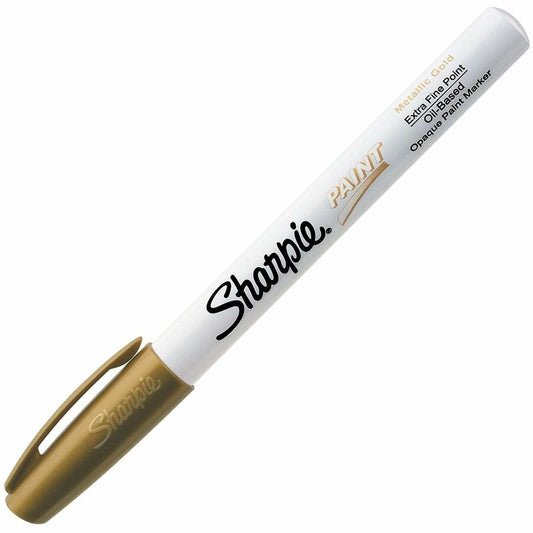 Sharpie Extra Fine Oil-Based Paint Markers - Gold Ink - Oil Based - 1 Each