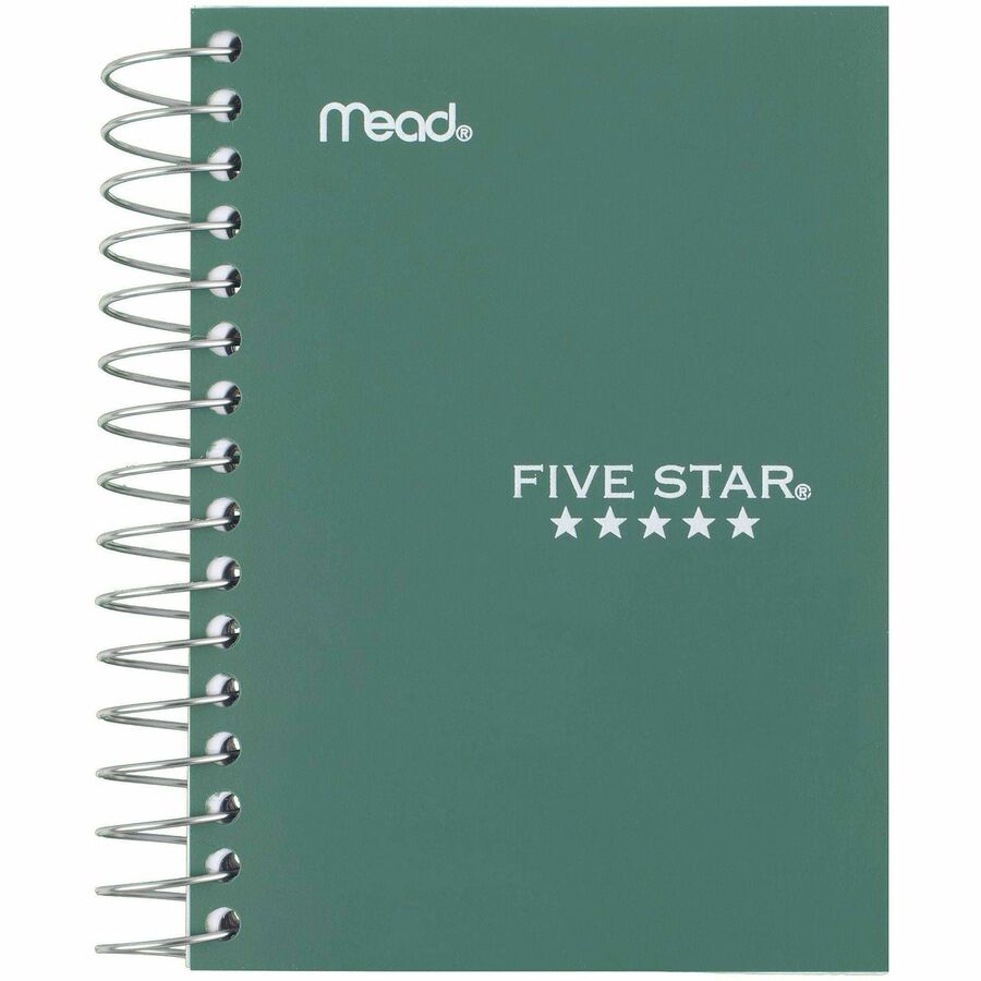 Mead Five Star Fat Lil' Wirebound Notebook - 200 Pages - Plain - Coilock - 4" x 5 1/2" Sheet Size - Assorted Poly Cover - Perforated, Durable Cover, Easy Tear - 1 Each