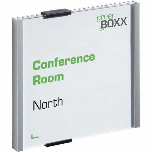 DURABLE Aluminum/Acrylic Information Sign Panel - 6.1" Width x 6.1" Height - Wall Mountable - Indoor - Acrylic, Aluminum - 1 Each