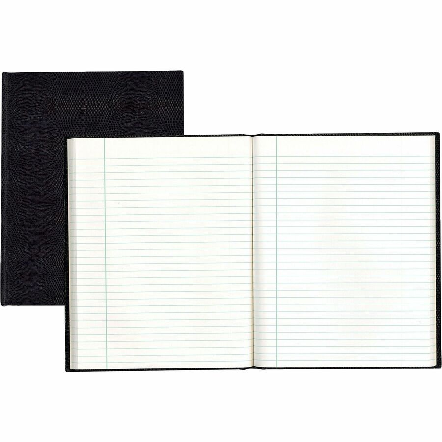 Blueline Hardbound Executive Notebooks - 150 Sheets - Perfect Bound - Ruled Margin - 9 1/4" x 7 1/4" Sheet Size - White Paper - Black Cover - Hard Cover - 1 Each