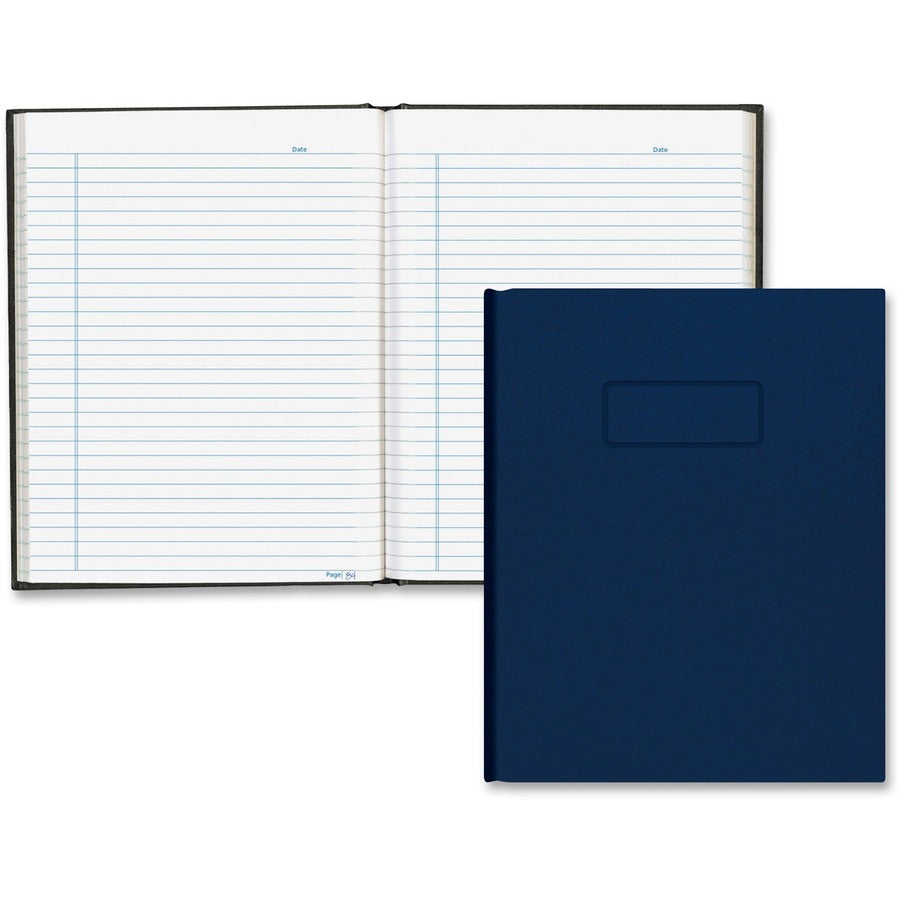 Blueline Hardbound Composition Books - 96 Sheets - 192 Pages - Perfect Bound - Blue Margin - 9 1/4" x 7 1/4" Sheet Size - White Paper - Blue Cover - Hard Cover, Self-adhesive, Index Sheet - 1 Each