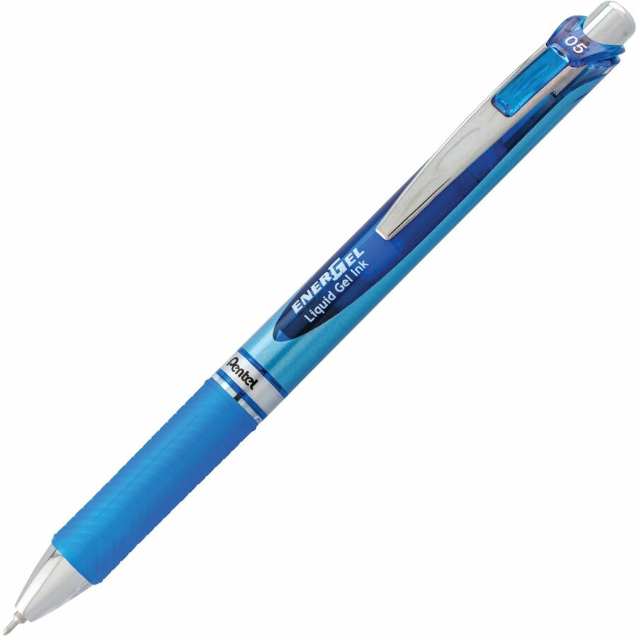 EnerGel EnerGel RTX Liquid Gel Pen - Refillable - Retractable - Blue Ink - Gel-based - Blue Barrel - Stainless Steel Tip - 1 Each
