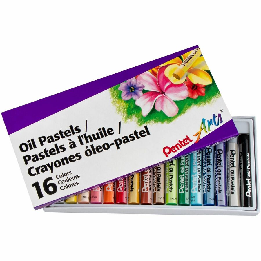 Pentel Arts PHN-16 Oil Pastel - Assorted - 1 Set