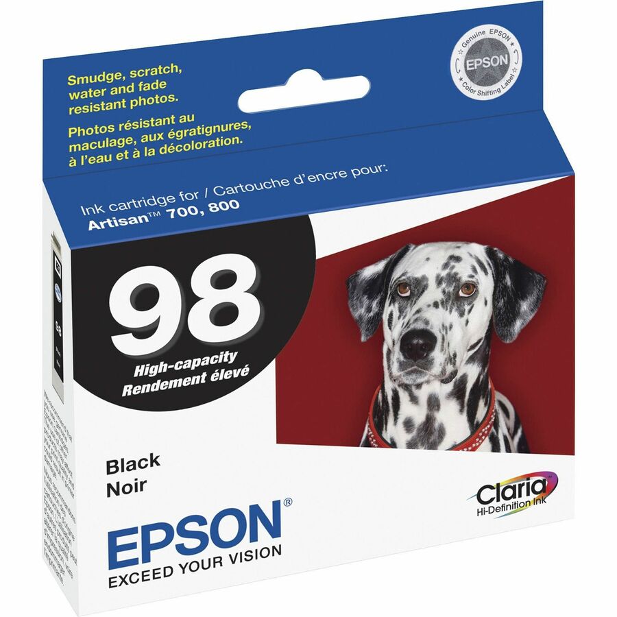 Epson Claria No. 98 Original Inkjet Ink Cartridge - Black - 1 Each - Inkjet - Black - 1 Each