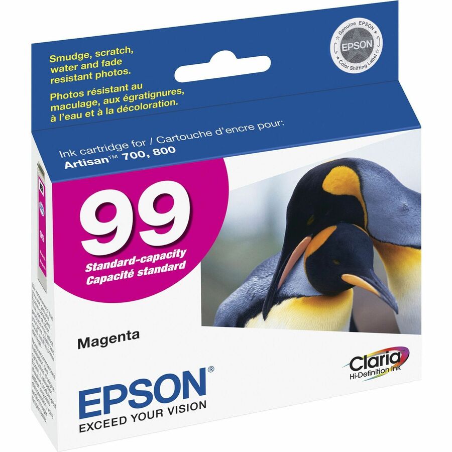 Epson Claria No. 99 Original Inkjet Ink Cartridge - Magenta - 1 Each - Inkjet - Magenta - 1 Each