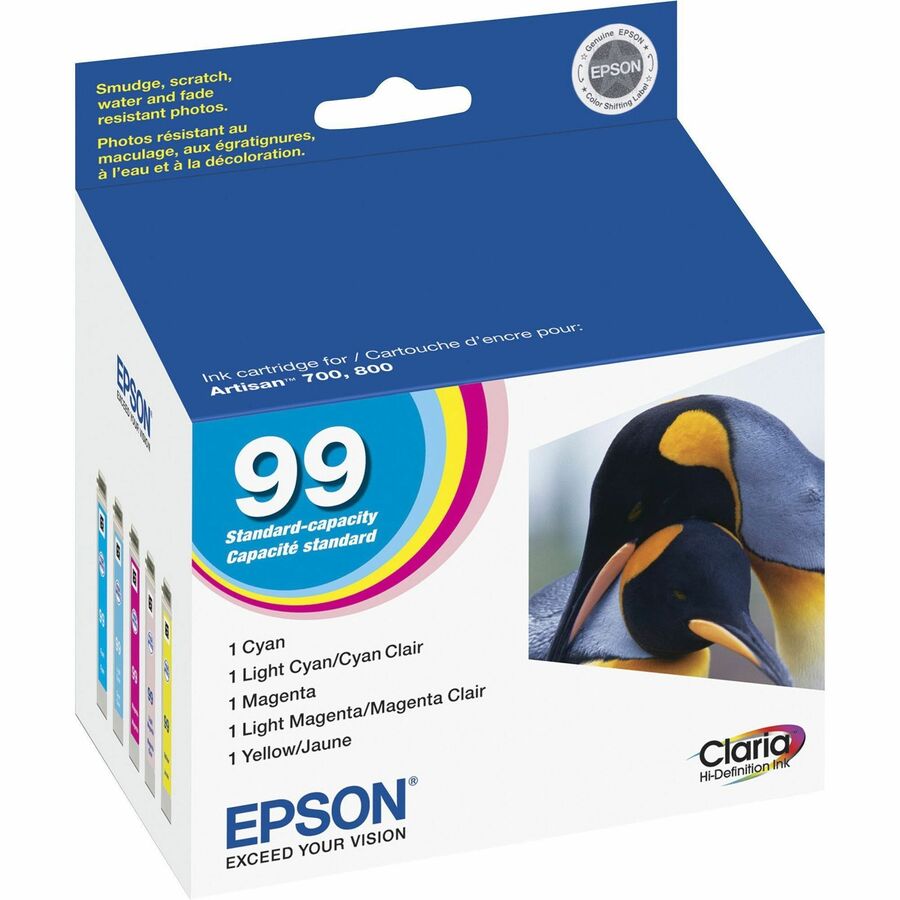 Epson Claria No. 99 Original Inkjet Ink Cartridge - Cyan, Magenta, Yellow, Light Cyan, Light Magenta - 1 Pack - Inkjet - Cyan, Magenta, Yellow, Light Cyan - 1 Each