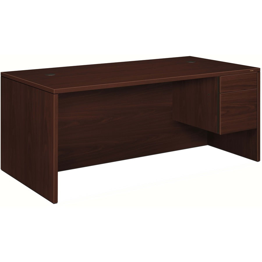 HON 10500 H10585R Pedestal Desk - 29.5" Height x 72" Width x 36" Depth - Total Drawer(s): 2Right Side - Flat Edge - Removable Lock, Glide, Rugged, Scratch Resistant, Spill Resistant, Stain Resistant, Liquid Resistant, Durable - For File Storage, Office...