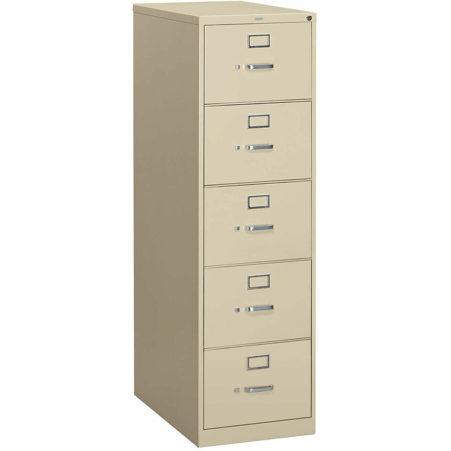 HON 310 H315C File Cabinet - 60" Height x 18.3" Width x 26.5" Depth - Total Drawer(s): 5 - Finish: Putty - Lockable, Durable, Label Holder - For File, Office, File Folder, Desk - 1 Each