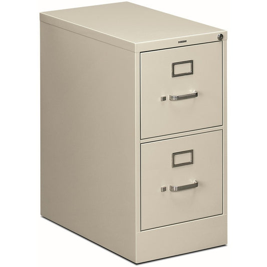 HON 510 H512 Vertical Column - 29" Height x 15" Width x 25" Depth - Total Drawer(s): 2 - Finish: Light Gray - Lockable, Label Holder - For File, Document, File Folder, Desk - 1 Each