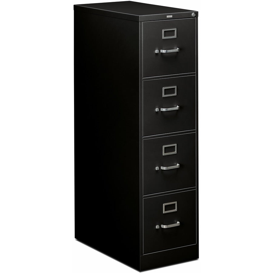 HON 310 H314 File Cabinet - 52" Height x 15" Width x 26.5" Depth - Total Drawer(s): 4 - Finish: Black - Lockable, Durable, Label Holder - For File, Office, File Folder, Desk - 1 Each