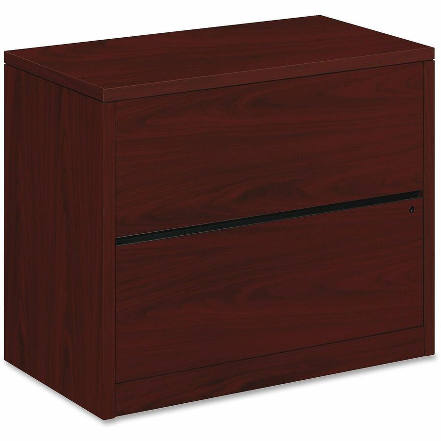 HON 10500 H10563 Lateral File - 29.5" Height x 36" Width x 20" Depth - Total Drawer(s): 2 - Flat Edge - Finish: Mahogany - 1 Each