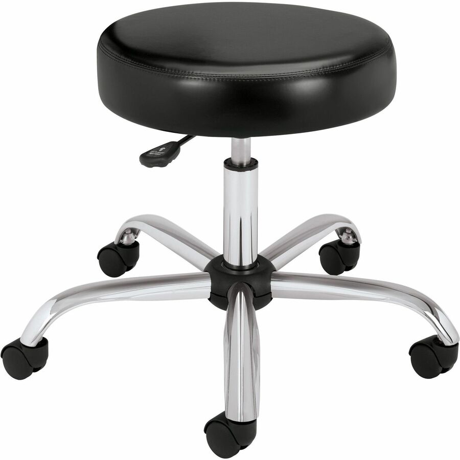 HON Backless Medical Exam Stool - Black Seat Color - Vinyl Seat Material - Black Back Color - Black Frame Color - Black - 1 Each