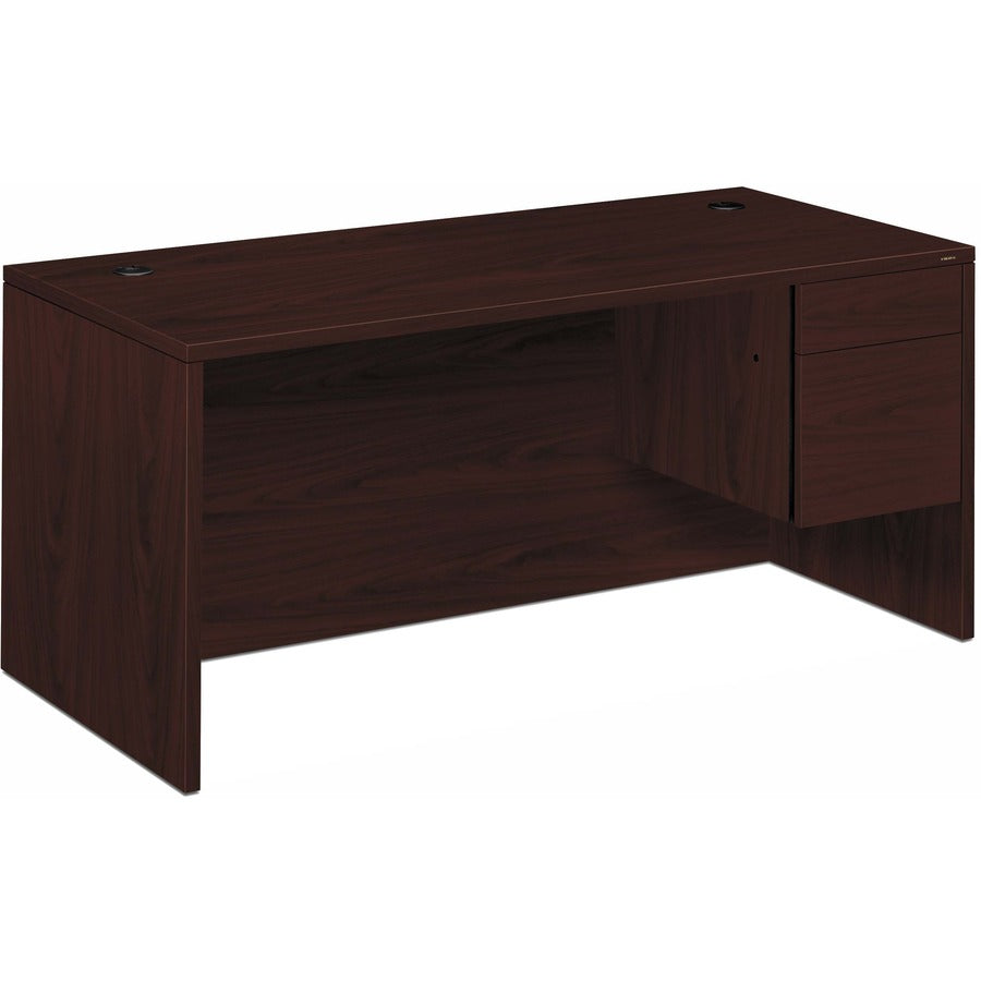 HON 10500 H10583R Pedestal Desk - 29.5" Height x 66" Width x 30" Depth - Total Drawer(s): 2Right Side - Flat Edge - Removable Lock, Glide, Grommet - For File Storage - 1 Each