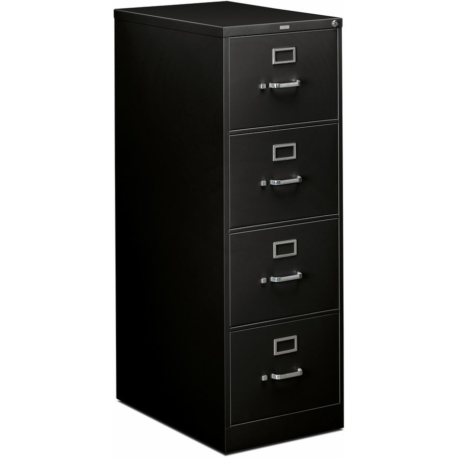 HON 310 H314C File Cabinet - 52" Height x 18.3" Width x 26.5" Depth - Total Drawer(s): 4 - Finish: Black - Lockable, Durable, Label Holder - For File, Office, File Folder, Desk - 1 Each