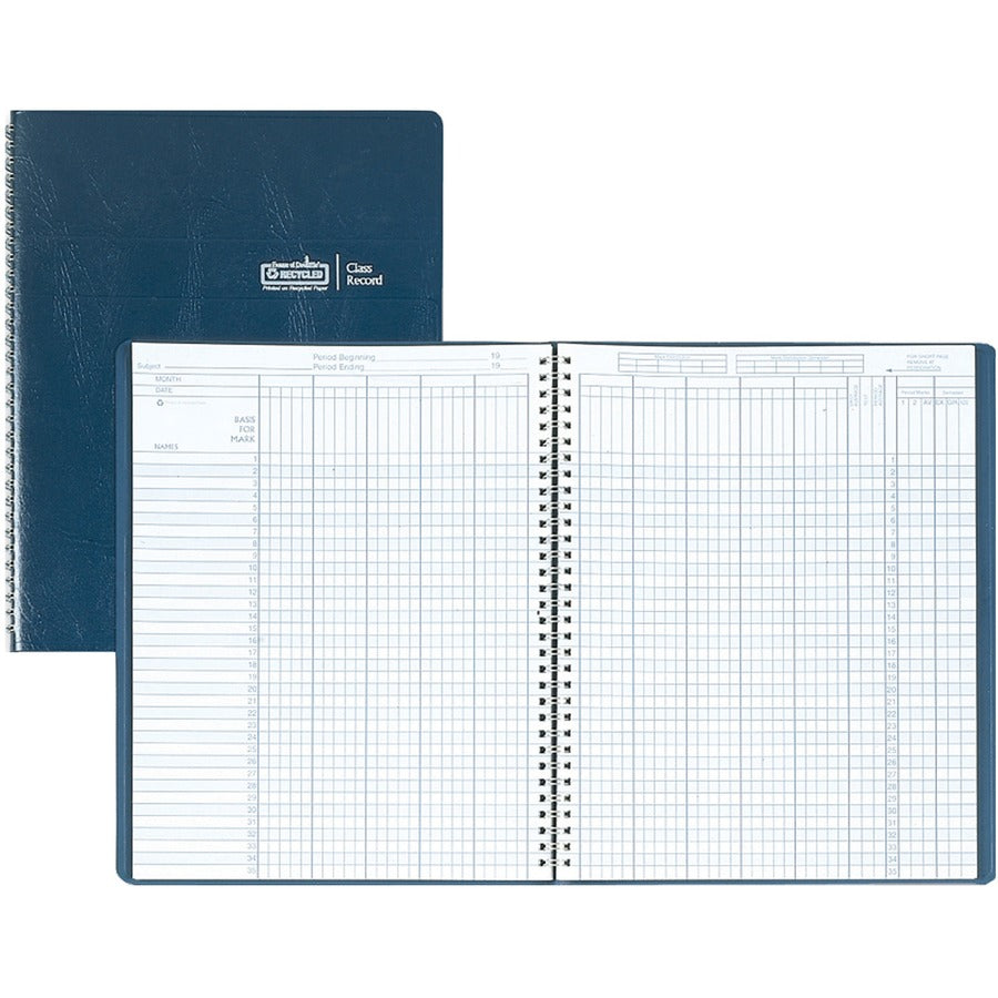 House of Doolittle Class Record - Letter - 8.50" x 11" Sheet Size - Blue Cover - Recycled - 1 Each