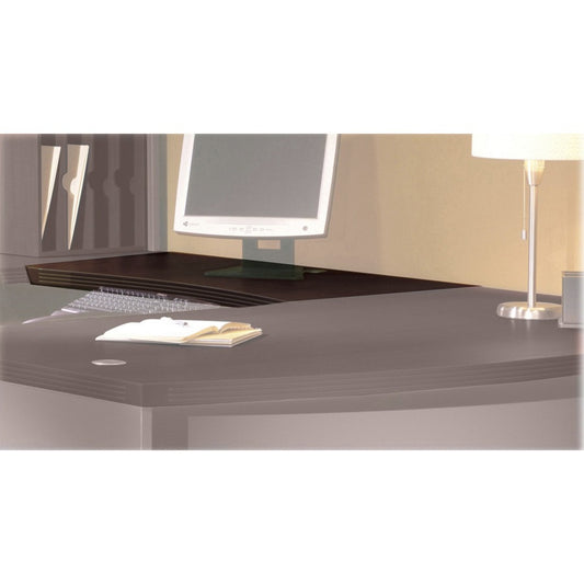 Safco Aberdeen Series Contour Bridge - 29.5" Height x 42" Width x 24" Depth - Fluted Edge - Material: Particleboard - Finish: Laminate, Mocha - Cord Management, Modesty Panel, Leveling Glide, Grommet, Scratch Resistant - 1 Each