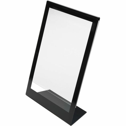 Deflecto Superior Image Bordered Sign Holder - 11" Width x 8.5" Length - Clear, Black - 1 Each
