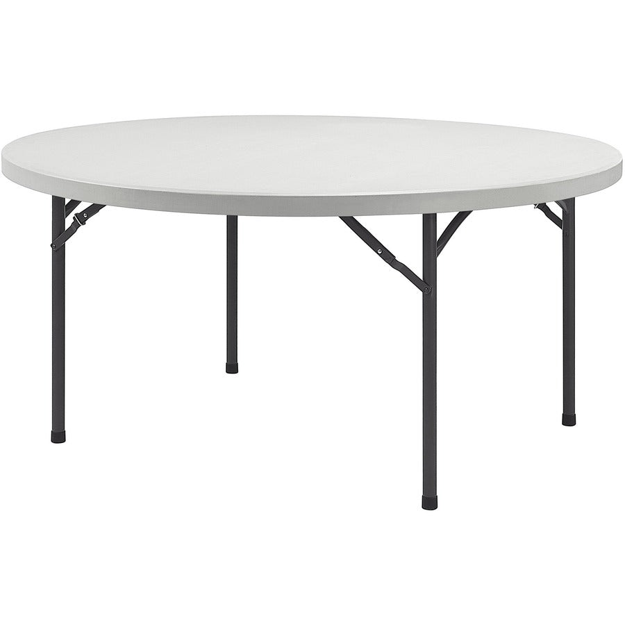 Lorell Ultra-Lite Banquet Folding Table - Round Top - 800 lb Capacity - 71" Table Top Diameter - 29.25" Height x 71" Width x 71" Depth - Indoor, Outdoor - Gray, Powder Coated - 1 Each