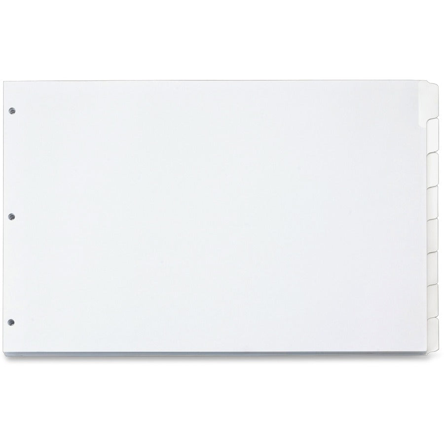 Cardinal&reg, Write 'n Erase Special Mylar Tab Dividers - 8 x Divider(s) - Write-on Tab(s) - 8 Tab(s)/Set - 17.5" Divider Width x 11.50" Divider Length - Tabloid - 11" Width x 17" Length - White Divider - White Tab(s) - Reinforced Tab, Reinforced Hole...