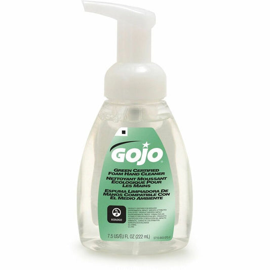 Gojo, Green Certified Foam Hand Cleaner - 7.50 fl oz - Push Pump Dispenser - Hand - Clear - Bio-based - 1 Each