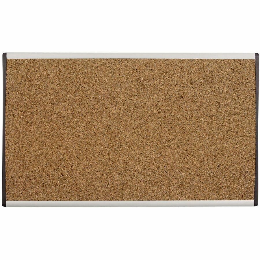 Quartet Arc Cubicle Bulletin Board - 18" Board Height x 30" Board Width - Brown Natural Cork Surface - Durable, Self-healing - Silver Aluminum Frame - 1 Each