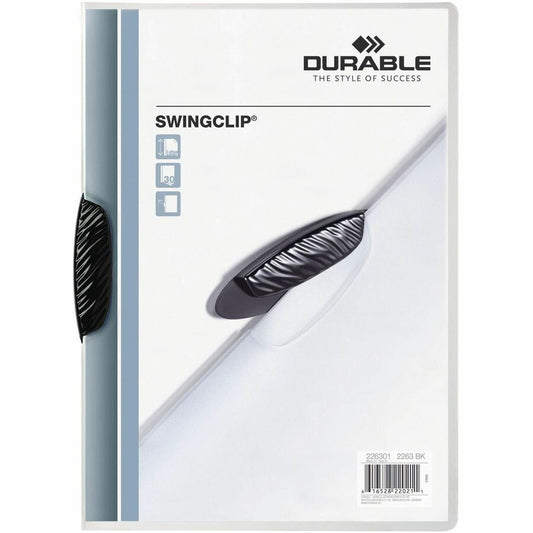 SWINGCLIP Letter Report Cover - 8 1/2" x 11" - 30 Sheets Capacity - Polypropylene - Clear - Wear Resistant - 25 / Box