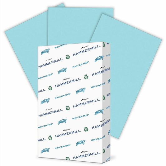 Hammermill Fore Colored Paper - Legal - 8 1/2" x 14" - 20 lb Basis Weight - Smooth - Sustainable Forestry Initiative (SFI) - Jam-free, Acid-free - Blue - 500 Sheets - 500 / Ream