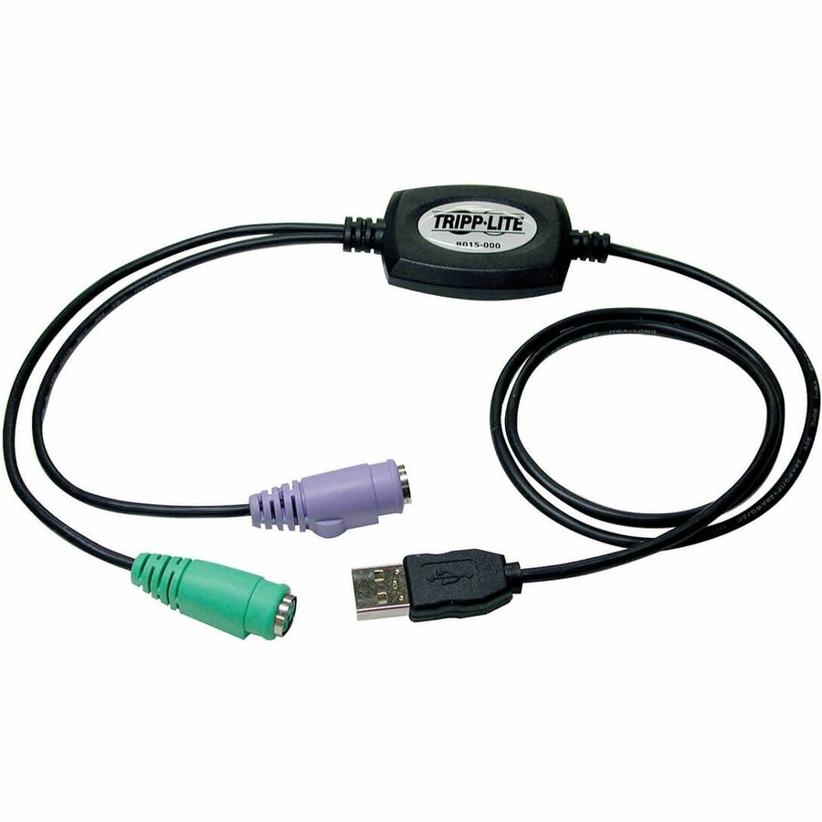 Tripp Lite series USB to PS/2 Adapter - (PS/2)/USB Data Transfer Cable - First End: 1 x 4-pin USB Type A - Male - Second End: 6-pin Mini-DIN (PS/2)